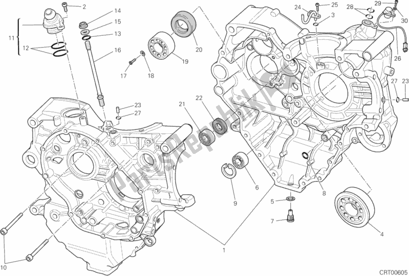 All parts for the Crankcase of the Ducati Superbike 848 EVO 2012